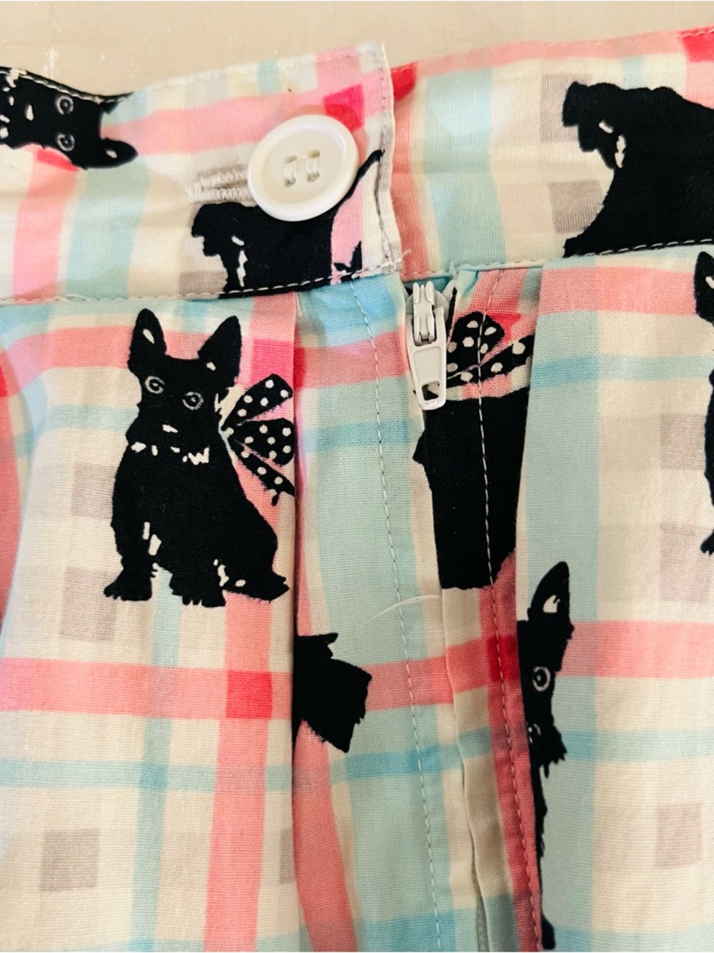 Hell Bunny Scottie Skirt SZ Med Retro Flare Swing Dance Knee Length Dog Lover - Picture 7 of 14